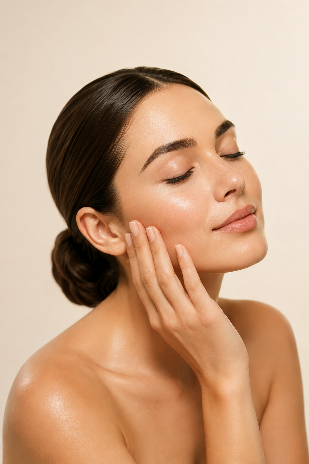 Woman enjoying skincare