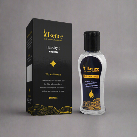Silkence Hair Style Serum Bottle with Outer Carton